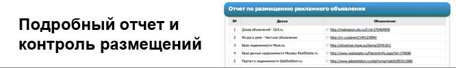 отчет по размещению объявления
